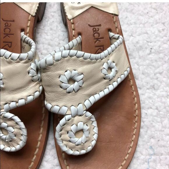 Jack Rogers Hamptons flat sandals cream white - Picture 2 of 10